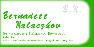 bernadett malaczkov business card